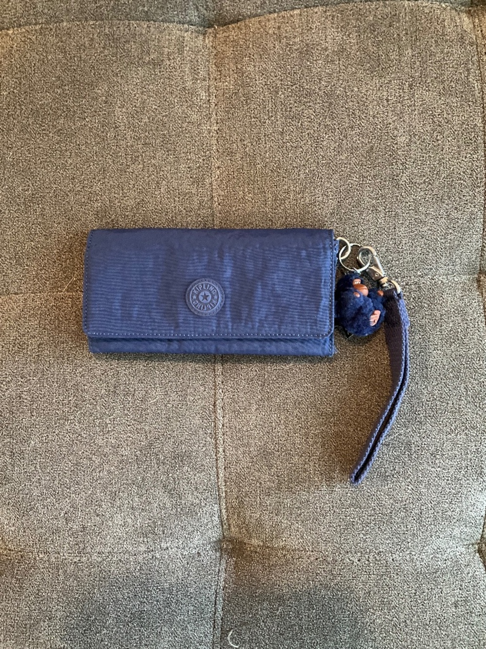 EUC Kipling Navy Blue Nylon Wallet Wristlet